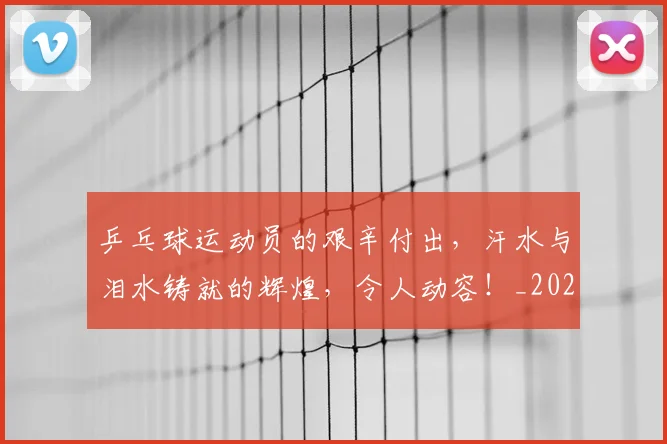 乒乓球运动员的艰辛付出，汗水与泪水铸就的辉煌，令人动容！_20260703205908